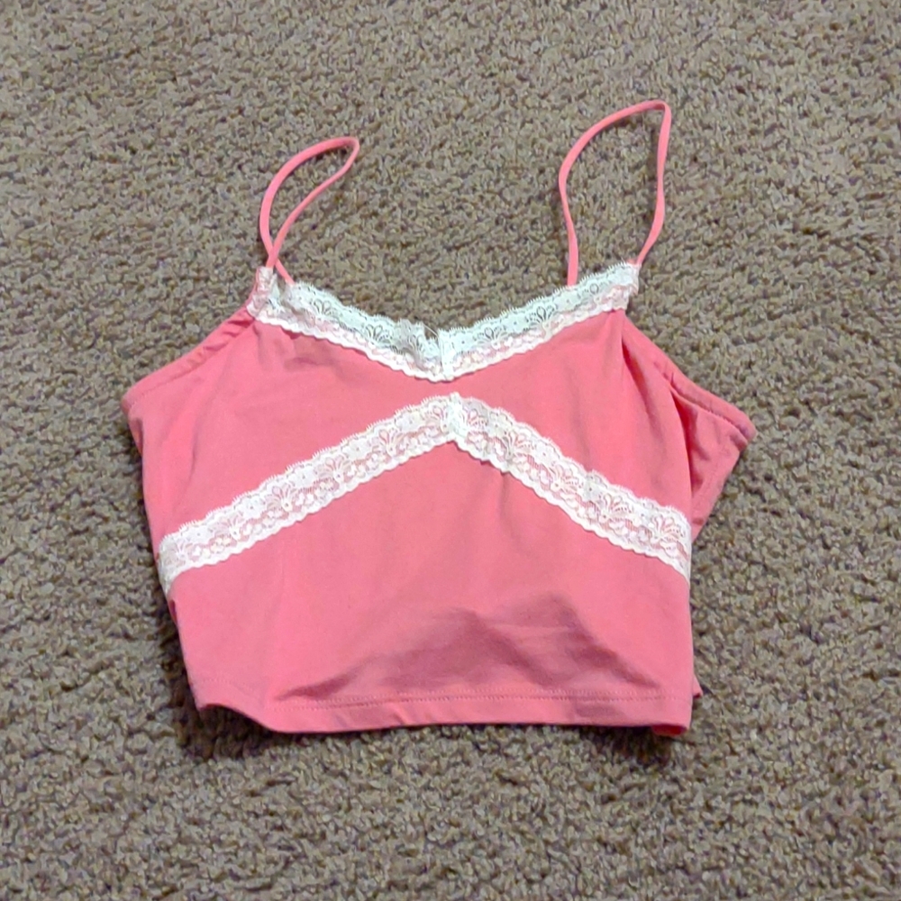 Pink lace cami
